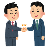 握手する男性会社員