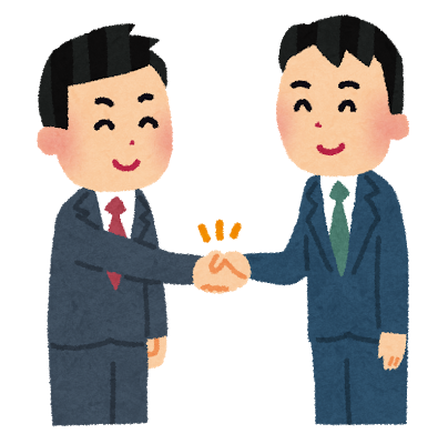 握手する男性会社員
